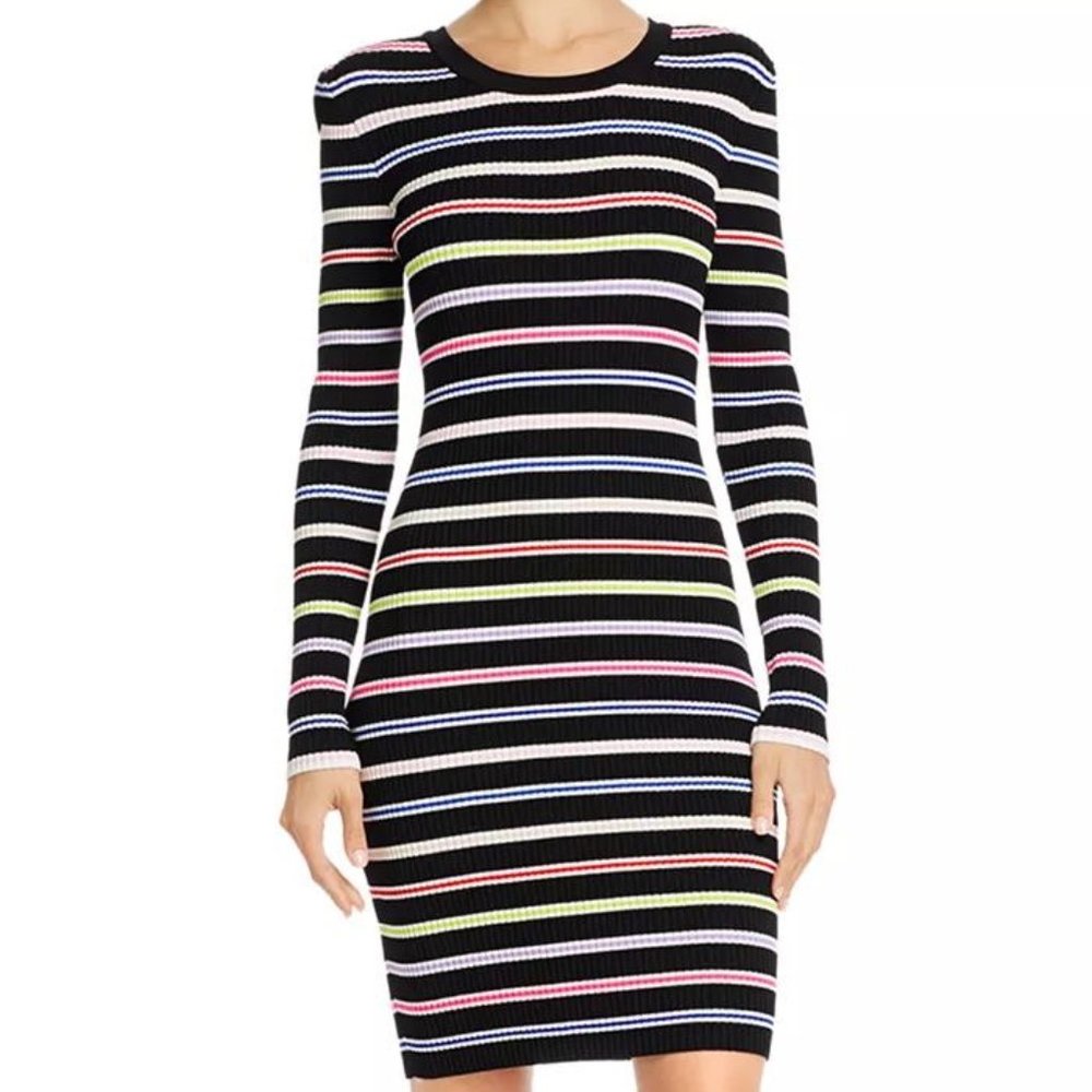 Milly Multi-Stripe Mini Sweater Dress